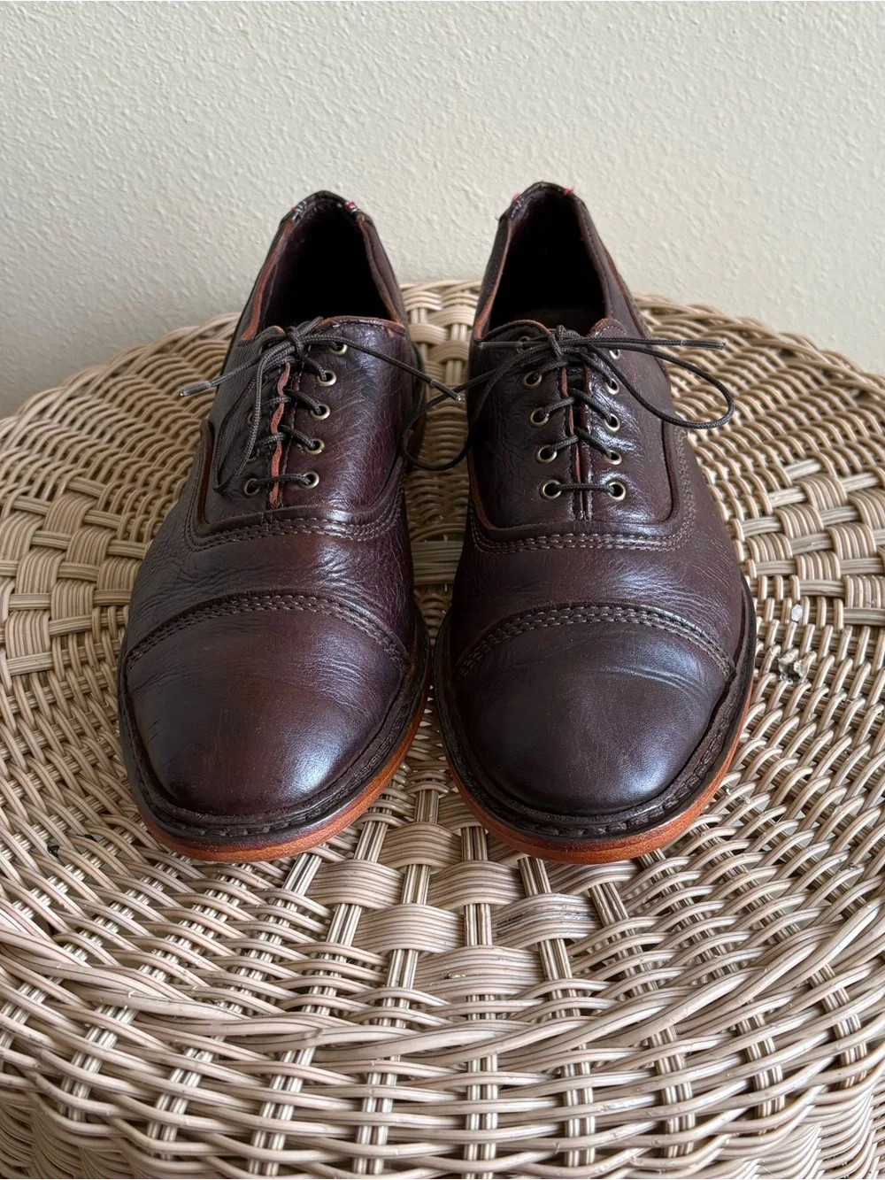 Allen Edmonds Overlord Brown Kudu Leather Oxford Shoes Men Size 9.5D